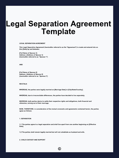 Enflorida Separation Agreement Template