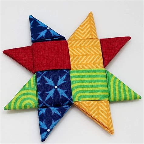 Enfolded Fabric Star Template And Instructions