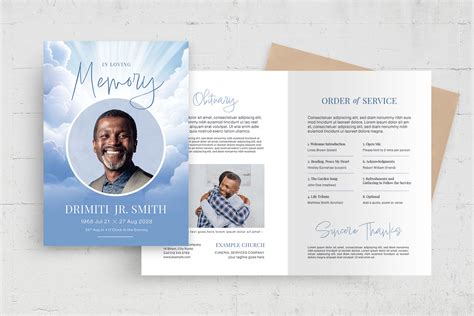 Enfolded Funeral Program Template