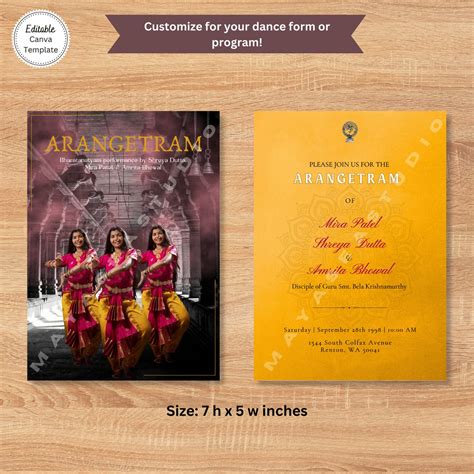 Enfree Arangetram Invitation Template