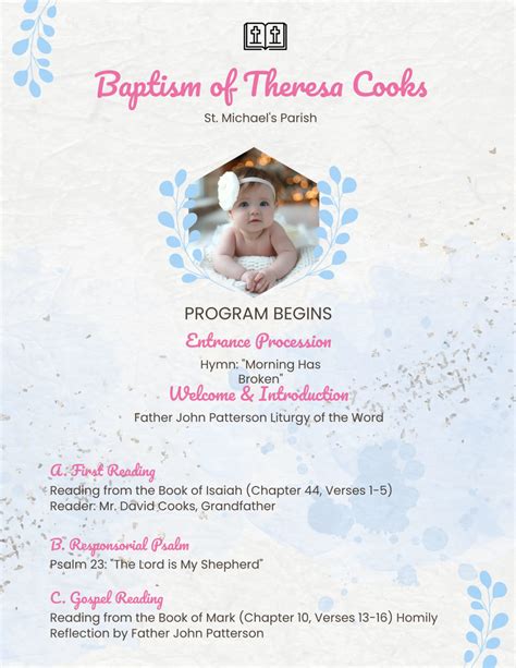 Enfree Baptism Program Template