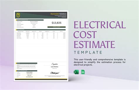 Enfree Electrical Estimate Template Excel