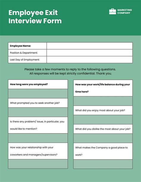Enfree Employee Exit Interview Template