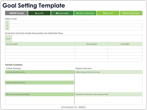 Enfree Goal Setting Template Excel