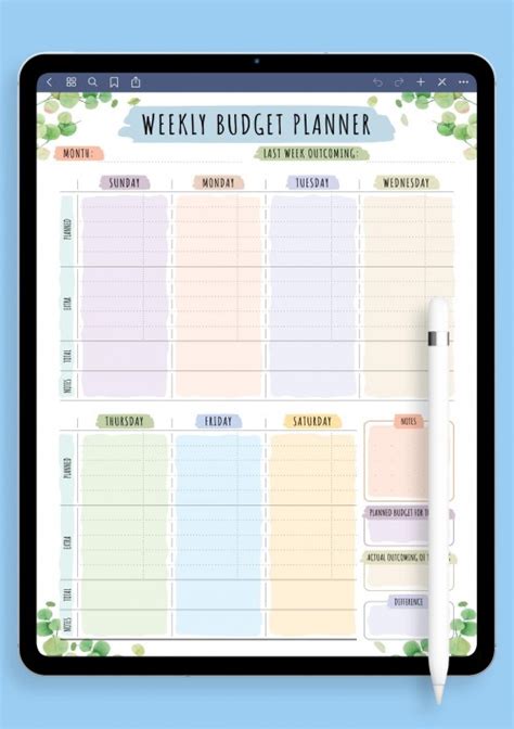 Enfree Goodnotes Budget Template