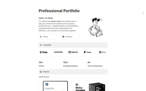 Enfree Notion Portfolio Template