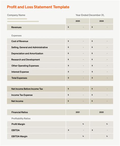 Enfree Profit And Loss Statement Template Excel