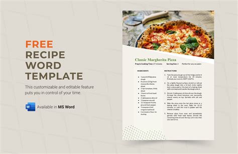 Enfree Recipe Template Editable
