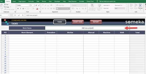 Enfree Standard Work Template Excel