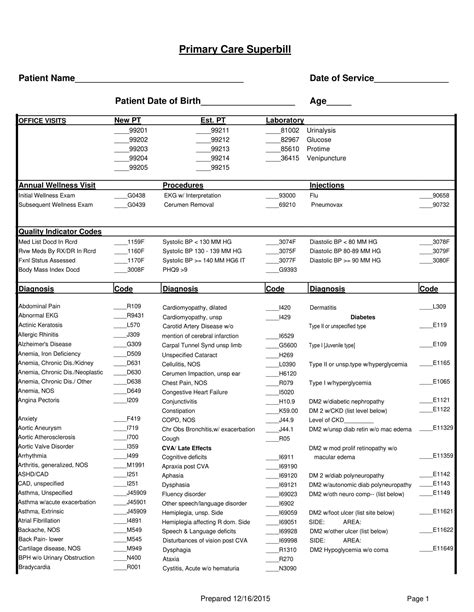 Enfree Superbill Template Excel