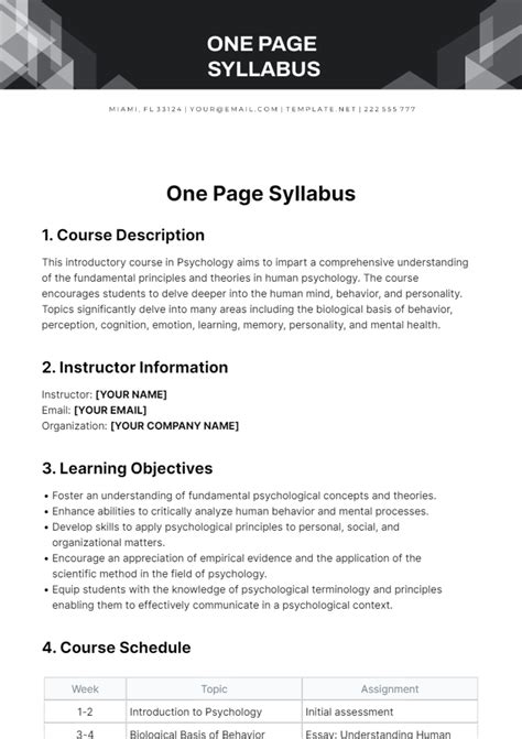Enfree Syllabus Template