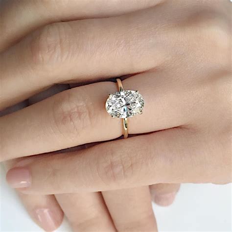 engagement rings oval diamond gold band