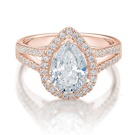 engagement rings pear rose gold
