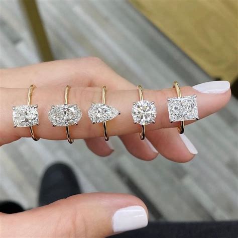engagement rings thin band big diamond