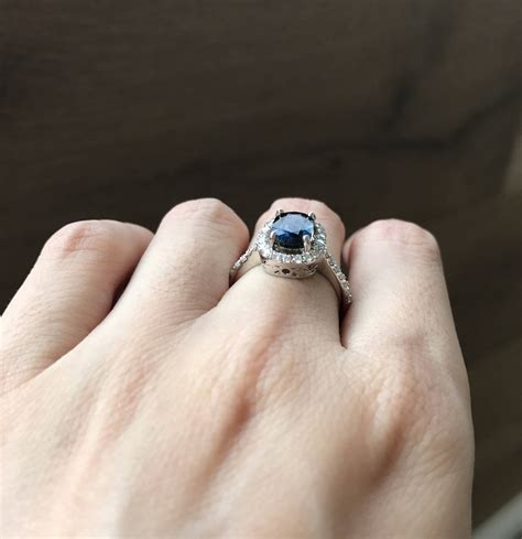 engagement rings with blue accents