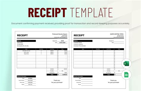 Engas Receipt Template Excel
