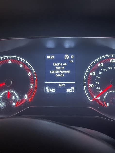 engine on due to system power needs