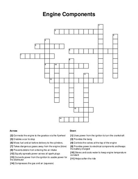 engine work mentor crossword