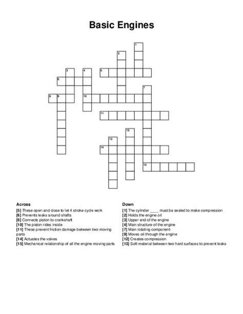 engine work mentor crossword clue