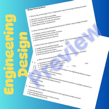 Engineering Design Process Multiple Choice Questions
