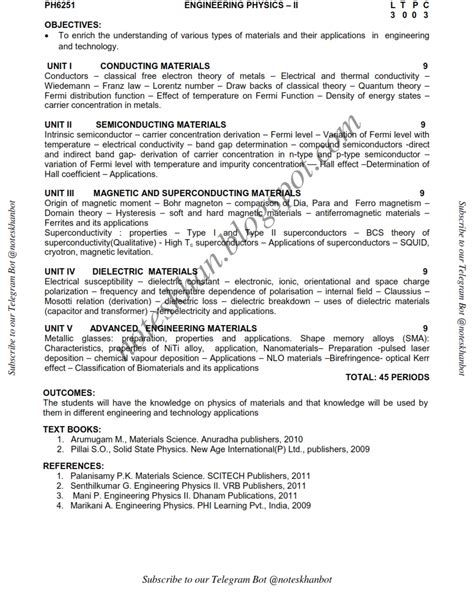 Engineering Physics Syllabus Anna University Popular