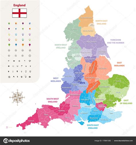 Städer I England Karta Karta