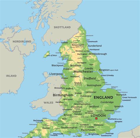 Karten England, Vereinigtes Königreich Großbritannien + Nordirland, London