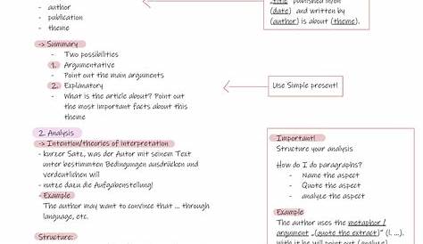 Analysing fictional texts - umfangreicher method-sheet (GK+LK-Versionen