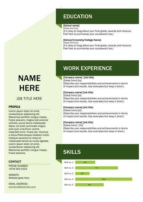 Clean Resume/CV Template Download for Word