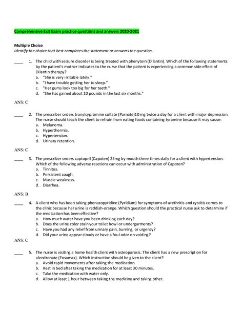 english exit exam questions and answers