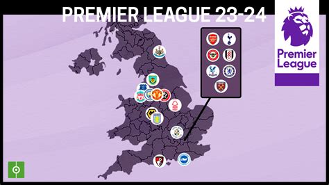 english premier league map 2023