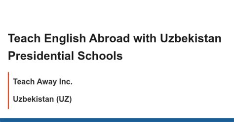 english teaching jobs in uzbekistan