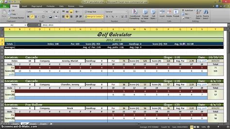 Engolf League Excel Template