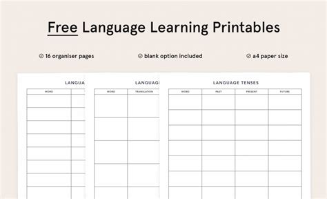 Engoodnotes Language Learning Templates Free