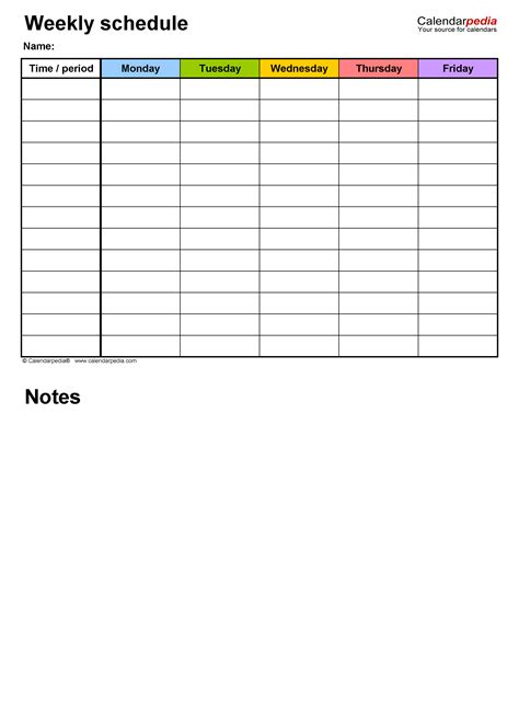 Engoodnotes Schedule Template