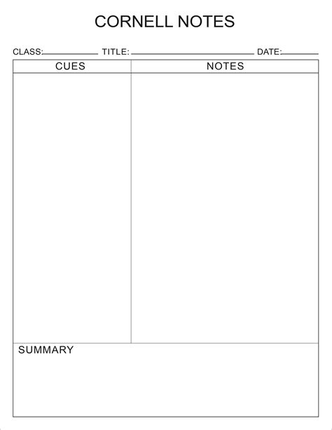 Engoogle Docs Cornell Notes Template