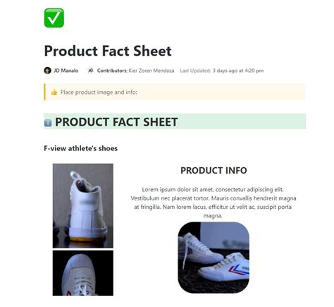 Engoogle Docs Fact Sheet Template