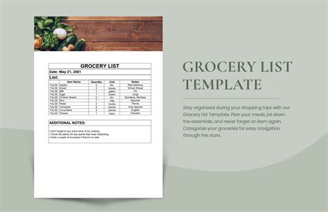 Engoogle Docs Grocery List Template