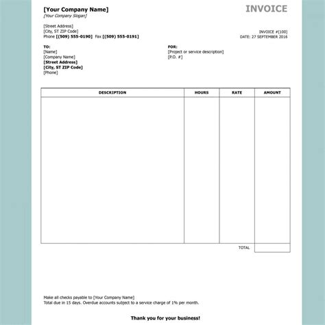 Engoogle Docs Invoice Template Reddit