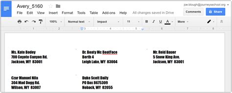 Engoogle Docs Mailing Label Template
