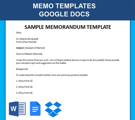 Engoogle Docs Memo Template