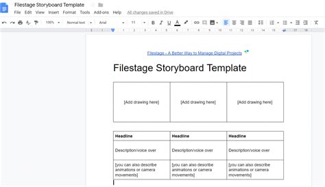 Engoogle Docs Storyboard Template