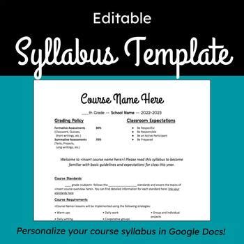 Engoogle Docs Syllabus Template