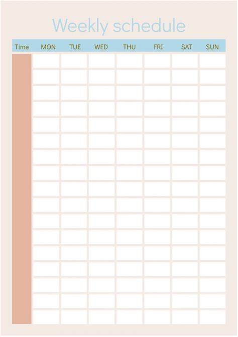 Engoogle Docs Weekly Schedule Template Free