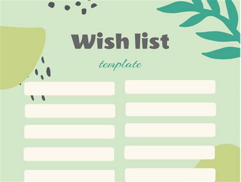 Engoogle Docs Wish List Template