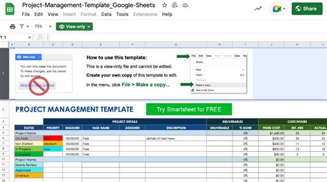 Engoogle Project Tracking Template