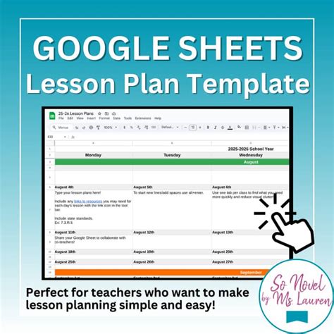 Engoogle Sheets Lesson Plan Template