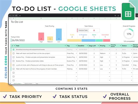 Engoogle Sheets To Do List Template