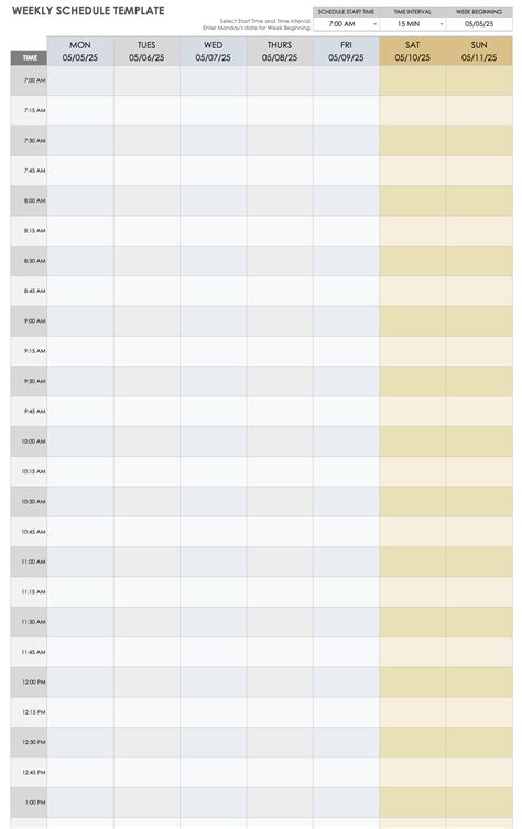 Engoogle Sheets Weekly Schedule Template