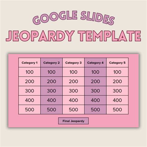 Engoogle Slides Jeopardy Template